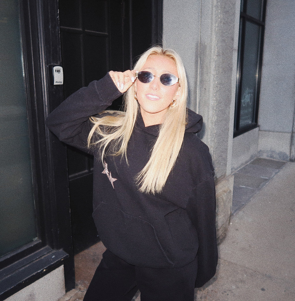 Leopard Hoodie Black