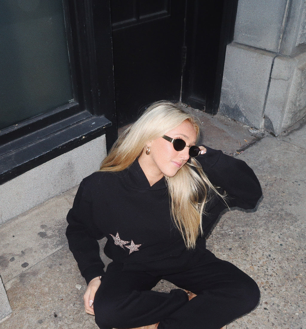 Leopard Hoodie Black